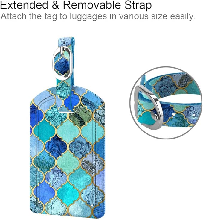 FINTIE 2 Pack Luggage Tags, Leather Name ID Labels - Image 3