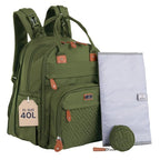 BabbleRoo Extra Large Diaper Bag Backpack, Expandable Baby Bag by BabbleRoo