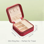 Travel Jewelry Case, Small Plush Velvet Jewelry Box - Image 3