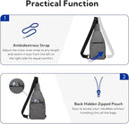 WATERFLY Small Crossbody Sling Backpack Anti Theft Backpack - Image 4