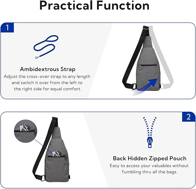 WATERFLY Small Crossbody Sling Backpack Anti Theft Backpack - Image 4