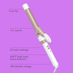 Conair Double Ceramic 1-Inch Curling Iron, 1-Inch Barrel Creates Classic Curls, Hair Curler for Use on Short, Medium, & Long Hair, White/Rose Gold