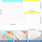 Lerine 20 Pack Reusable Freezer Bags Dishwasher Microwave Safe, Stand Up - Image 7
