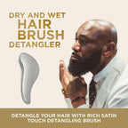 RICH Hair Care Silver Glamour Satin Touch Detangling Brush- Dry and Wet Hair Brush Detangler for All Hair Types - Keeps Hair Smooth, Anti-static, Reduces Frizz for Men, Women & Kids