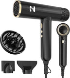 Nicebay Ionic Hair Dryer with diffuser for Curly Hair,1600W &110000RPM High-Speed Brushless Motor for Fast Drying,Professional Blow Dryer for Women,Low Noise,Lightweight,Lock Function,Travel HomeSalon