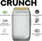 Supreme Trimmer Crunch STF602 – Waterproof Double Foil Shaver for Men | 150 Min Runtime, Wet/Dry Cordless & Corded Electric Razor | Hypoallergenic Foils for Face, Head & Stubble