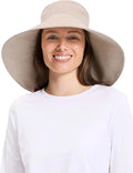 Solbari Women’s Ultra-Wide Cotton Linen Sun Hat UPF 50+, Adjustable by Solbari