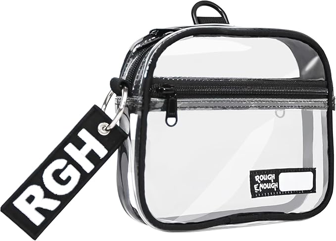 Rough Enough Clear Quart Size TSA Approved Toiletry Bag Small by REROUGHENOUGH