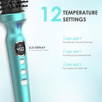 1 1/4 Inch Thermal Brush Negative Ion Heated Round Brush Dual Voltage 12 Temperature Settings Curling Hairbrush for Bangs Medium Shoulder Hair (1.25 Inch Barrel 1.85 Inch Bristles)
