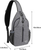 WATERFLY Crossbody Sling Backpack Sling Bag Travel Hiking Chest Bag Daypack - Image 2