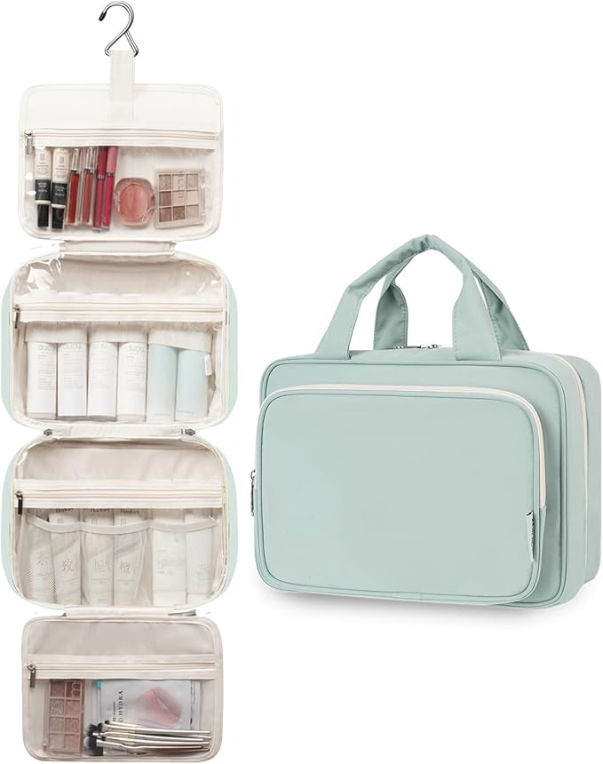 Travel Toiletry Bag for Women Large Hanging Makeup Bag Organizer Toiletries Bag - Image 4