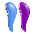 WYNK Detangling Brush 2-Pack for Adults & Kids - Blue & Purple Hairbrush for Curly/Thick/Wet Hair, Gentle Knot Remover with Scalp Massage