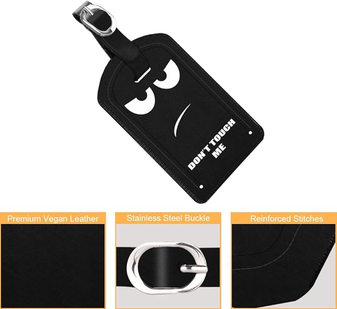 FINTIE 2 Pack Luggage Tags, Leather Name ID Labels - Image 2