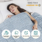 Weighted Blanket (18-blue and White Stripe Pattern / 48" x 72" | 15lbs)