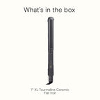 INFINITIPRO BY CONAIR Tourmaline Ceramic 1-Inch Flat Iron Hair Straightener, 1-Inch Flat Iron to Straighten or Curl, 5 Heat Settings, for All Hair Types and Textures, Metallic Gray