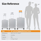 26 Inch Checked Luggage with Spinner Wheels, No Zipper Aluminum Frame Hard - Image 3