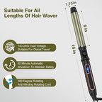 Curling Iron - Professional Manual Salon Rotating 1.75 Inch Hair Curler, Multi-Level Temperature Adjustment Crimper Hair Tool,Styling Tool for Long & Short Hair (Black, 1 3/4 inch)
