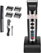 Maxshop Cordless Hair Clippers for Men Kids Grooming Hair Cutting & Trimming Kit with Guide Combs Charging Dock (Gold)