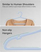 30 Pack Clothes Hangers, Non Slip Plastic Coat Hangers, Space Saving, Heavy Duty - Image 3