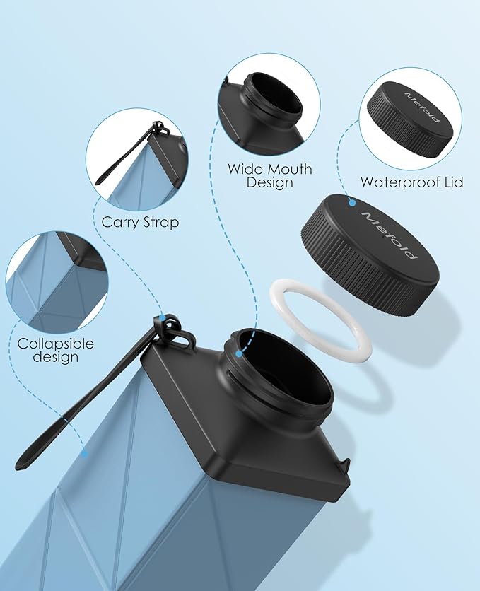Collapsible Water Bottles, 2nd Generation Leakproof BPA-Free Travel Water - Image 3