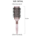 Fast Dry Round Brush with Ceramic Ion Thermal Barrel and Nylon Bristles,Argan oil Round Hair Brush for Blow Drying,Styling,Curling,Straightening, for All Hair Types-53mm
