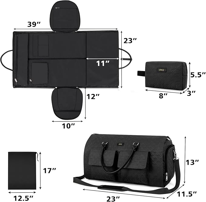 Garment Bag for Travel With Toiletry Bag Convertible Carry On Weekender Bag - Image 7