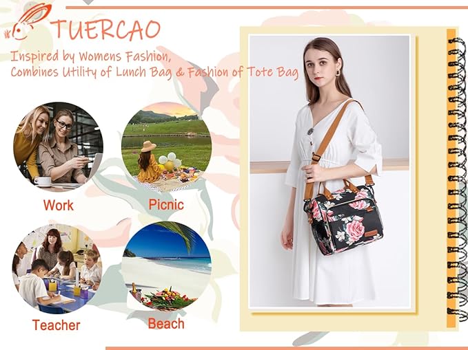 TuErCao Lunch Box for Women Adult Insulated Lunch Bag for Female Teacher Nurse - Image 5