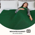 Knitted Weighted Blanket (30-deep Green / 48" x 72" | 15lbs)