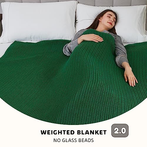 Knitted Weighted Blanket (30-deep Green / 50" x 60" | 10lbs)