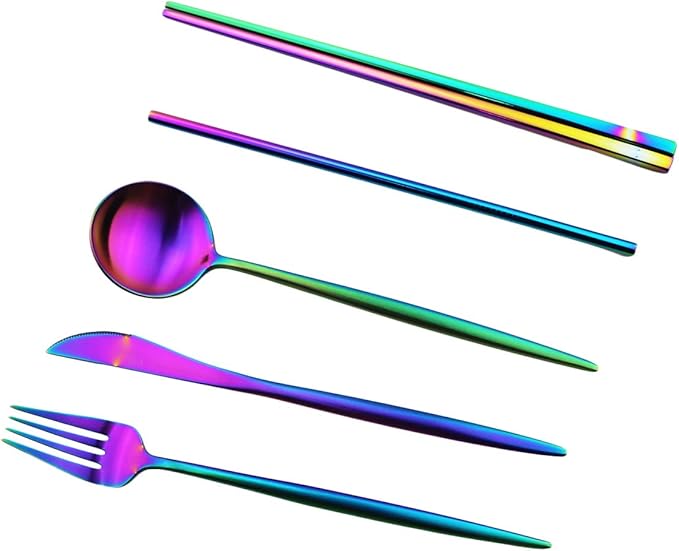 Gugrida Reusable Travel Utensils, 7 Piece Portable 304 Stainless Steel - Image 5