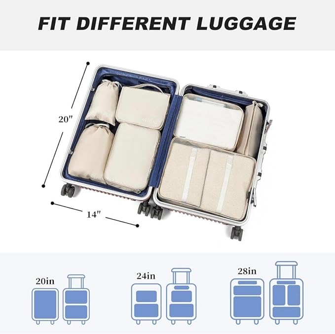 9 Set Packing Cubes for Suitcases, Aydicon Travel Luggage Packing Organizers - Image 3