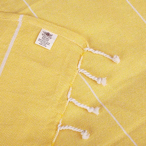 Cotton Turkish Beach Towels (39 x 72 inch ( Beach towel - 4 PACK ) / Yellow)