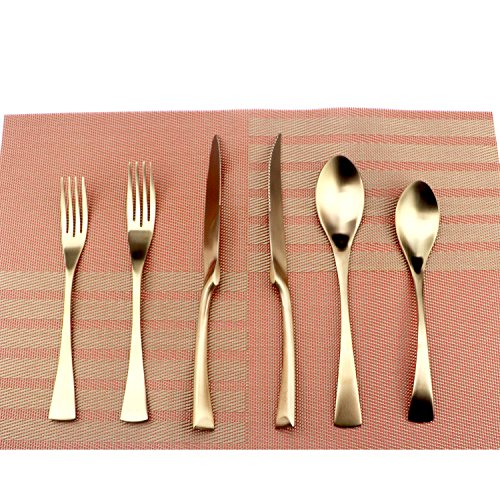 24 Piece Flatware Set (4 / Rose Gold)