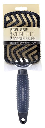 Swissco Pro Gel Grip Vented Hair Brush Gloss (Black Gloss)