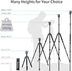 Camera Tripod, Adjustable Height from 17" to 68" Professional Stand - Image 3