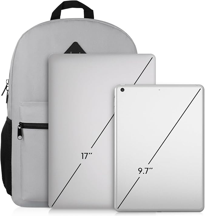 17 Inch Unisex School Backpack, Classic Bookbag Adults and Teens Schoolbag - Image 6