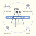 HONEY JOY 5-in-1 High Chair, Convertible Highchair - Image 5