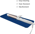 Silicone Heat Resistant Travel Mat Pouch for Hair Styling Tools (Navy Blue, 1 Pack)