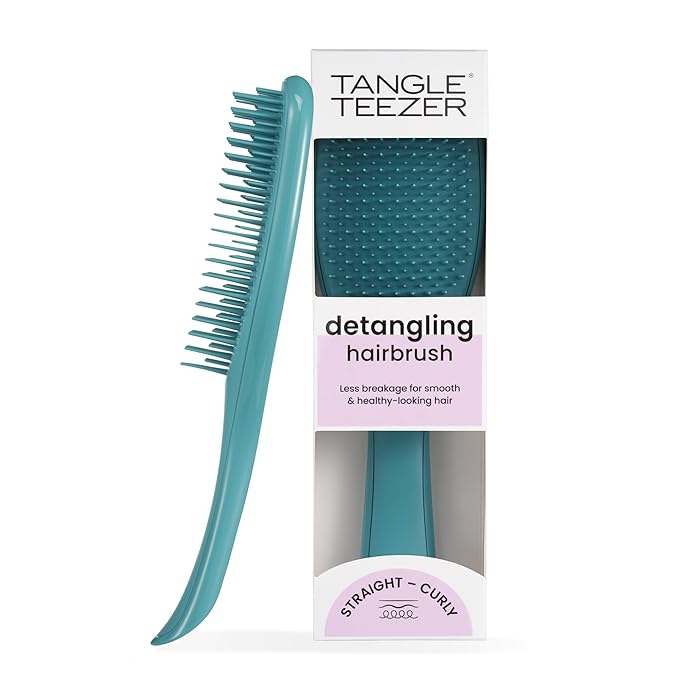 Tangle Teezer Ultimate Detangler Brush for Wet & Dry Hair, Eliminates Knots & Reduces Breakage for Straight to Wavy Hair Types, Transformative Teal