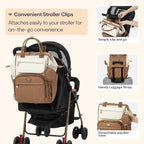 BabbleRoo Leather Diaper Bag Backpack, Unisex Stylish Travel Back Pack Nappy - Image 6