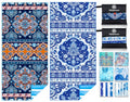 Microfiber Beach Towel (2 Pack Dark Blue World / 32x71 inch)