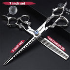 Purple Professional Hairdressing Scissors Hairdresser Hairstylist Cutting Hair & Thinning Hairdressing Scissor (7-inch 2pc-b)