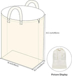 2 Pcs Canvas Laundry Bags with Carrying Handles & Drawstring Closure, - Image 2