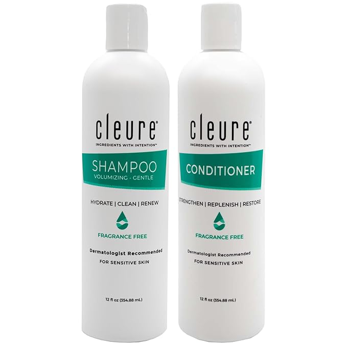 Cleure Shampoo and Conditioner Set Sulfate Free, Fragrance Free by Cleure