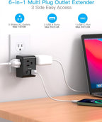 Multi Plug Outlet Extender, Power Strip Non Surge Protector Electric Outlet - Image 2