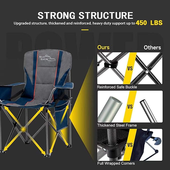 FAIR WIND Oversized Fully Padded Camping Chair - Image 4