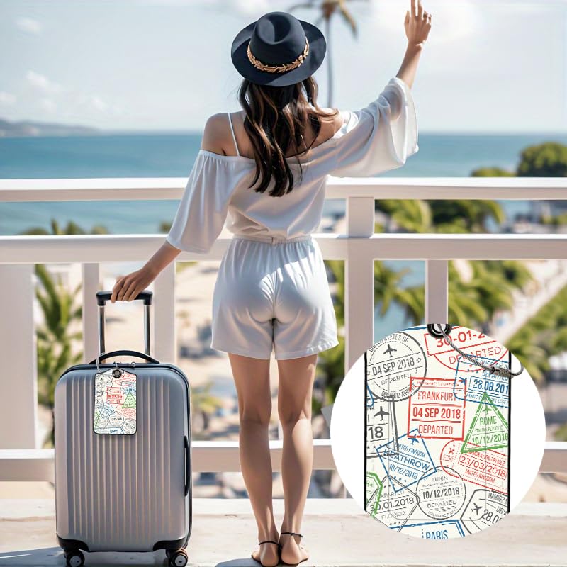 Luggage Tags for Suitcases (Global Travel Stamps)