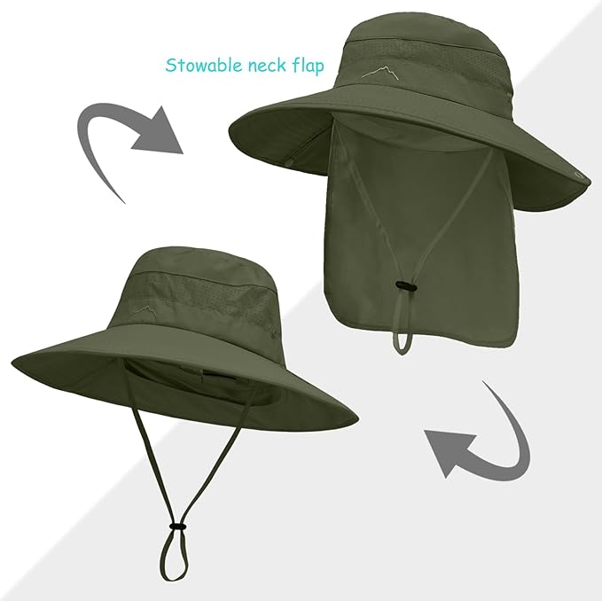 Sun Hats for Men Women, UPF50+ Protection Safari Hat, Wide Brim Fishing Hat - Image 2