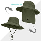 Sun Hats for Men Women, UPF50+ Protection Safari Hat, Wide Brim Fishing Hat - Image 2