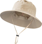 Rosoz Sun Hat for Men Women Boonie Bucket Hat Wide Brim Breathable Cooling - Image 3